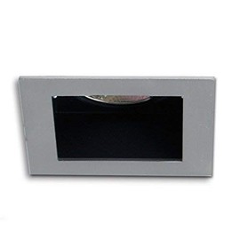 Lampenlux Sorah LED Recessed Spotlight Square Satin Nickel 9.0 x 9.0 cm Rust-Proof Aluminium B-Ware Scratches on Surface (12 Volt, without LED Bulb)