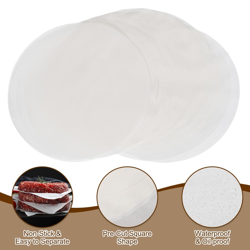sourcing map 250 Pcs Unbleached Parchment Paper Baking Sheets Rounds,