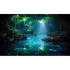 Cave Aquarium Background Underwater Cave with Light Beam Tranquil Stream
