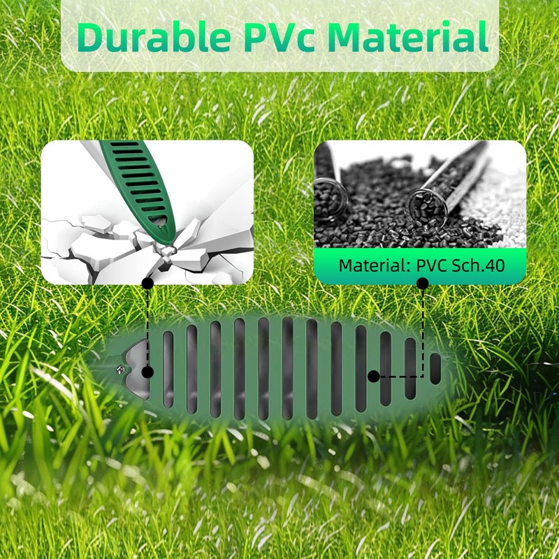 4 Inch Yard Drain Green Angled Drainage Grate for Yard