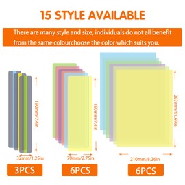 15pcs Dyslexia Overlays Dyslexia Coloured Overlays for Dyslexia Coloured Dyslexia Overlays Rulers,Dyslexia Reading Aids,Reading Overlay Highlight Strips for Visual Stress Dyslexia Reading Aids