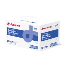Dealmed Disposable Face Masks with Ear Loop – Adult Face Masks for Hospitals, Medical Facilities, Food Services and More, 50 Count (Case of 12)