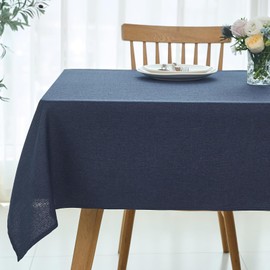 maxmill - Mantel rectangular con textura de lino, a prueba de manchas, impermeable, sin arrugas, lavable, mantel de mesa de comedor, cubierta de mesa de tela limpiable para comedor, manteles de granja