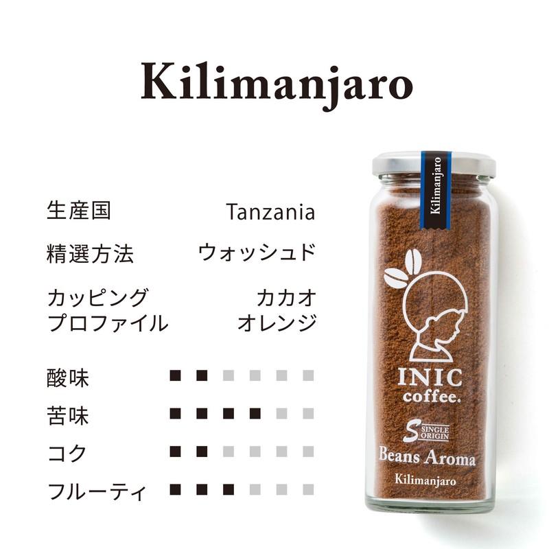 INIC coffee Beans Aroma Kilimanjaro Jar, 2.9 oz (55 g)