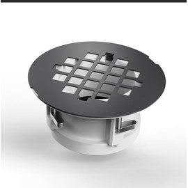 Shower Drain Replacement, Installs from Top Only, Black, Fit Standard 2" ABS, PVC, Galvanized Steel&Cast Iron Drain Pipes, Shower Drain Kit for Fiberglass&Plastic Showers Five Years Free Replacement