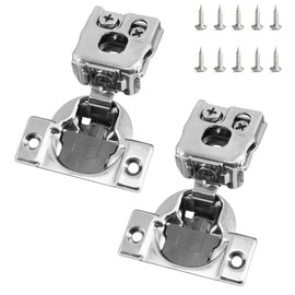 Redunest 1 Inch Overlay Soft Close Cabinet Hinges, 2 Pack Slow Soft Close Hinges for Kitchen Cabinets Satin Nickel Hidden Self Closing Kitchen Cabinet Hinges for Cupboard, Silver