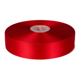 Fondersy 38mmX 91M Double Faced Satin Ribbon Red Polyester Ribbon for Gift Wrapping Wedding Decoration Floral Arrangement Crafts