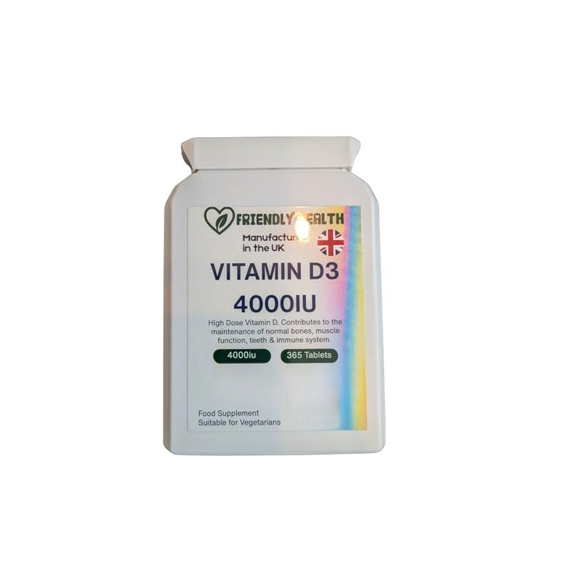 Vitamin D3 4000IU Tablets - 365 Day Supply - Vegetarian
