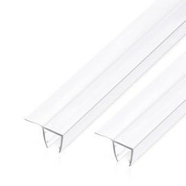 Shower Glass Door Seal Strip, 2 Pack 78 Inch Long Shower Door Side Bottom Seal Strip for 3/8" (10mm) Thick Glass Door, Shower Door Sweep to Stop Water Leaks