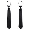 Pack of 2 Men's Ties, Black, Pre-Tied Tie with Zip