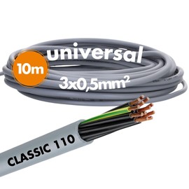 Lapp 1119003 Ölflex Classic 110 PVC Control Cable 3 x 0.5 mm² with Green/Yellow Protective Conductor 3G0.5 mm² I Control Cable 3 Core I Cable 3 Core 10 m