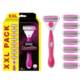 Wilkinson Sword WILKINSON SWORD - Quattro For Women | Smooth Glide| Razor Handle + 8 Blade Refills