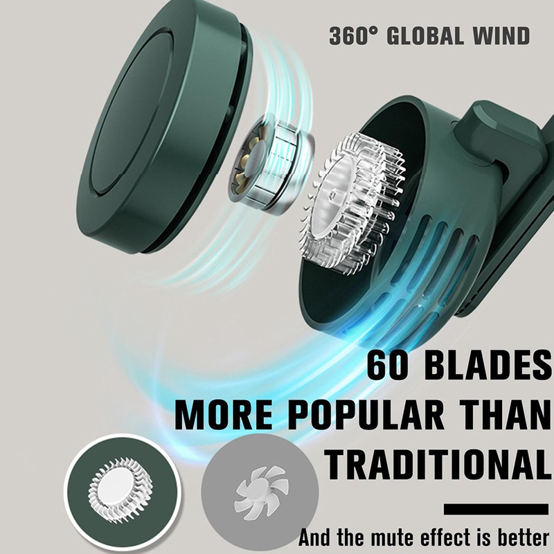 Portable Mini Fan Lightweight Clip On Fan USB Rechargeable Cooling