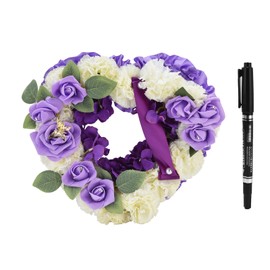 Artificial Heart Shaped Wreaths Wedding Wreaths Fake Flowers Decoration for Wedding Ceremony Anniversary PartyPurple