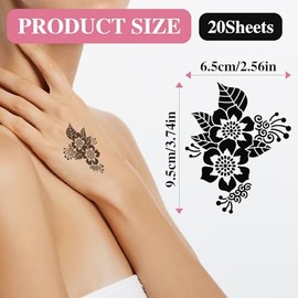 20 Sheets Temporary Tattoo Templates Tattoo Stencils for Adults Reusable Temporary Tattoo Stickers Glitter Tattoo Stencils Glitter Tattoos Stencil for Face Hand Foot Finger