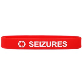 SayitBands Seizures Medical Alert Wristband Bracelet in Red