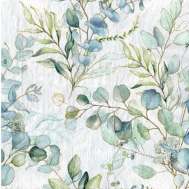 20 Napkins Eucalyptus, Eucalyptus Napkins, Wedding Party Napkins, 33 x 33 cm