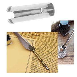 OTOTEC 10pcs Dip Pen Ferrules Nib Pen Sleeve 65 Manganese Steel Dip Pen Cover Dip Pen Nib Holder Dip Calligraphy Pen Nib for Drawing Writing Sketching