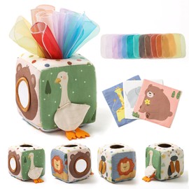 Youuys Baby Tissue Box Toy for Babies 6-12 Months - Montessori Toys Baby Tissue Box Sensory Toys for 1 Year Old - Boy Girl Gifts for Babies 6 12 18 Months Old