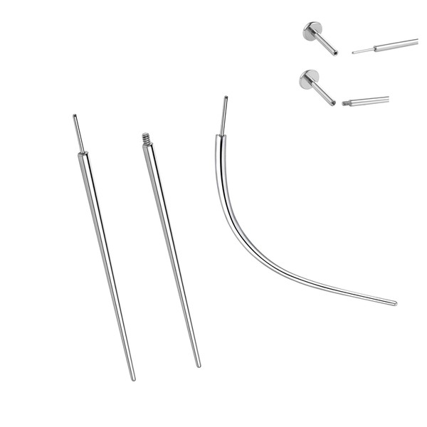 QXXPVV 3Pcs G23 Titanium 16G 18G Threaded Piercing Taper Threadless
