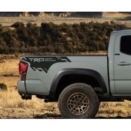Diablo Toyota Tacoma 2016 - 2022 TRD OFF ROAD SIDE BED VINYL DECAL STICKER - Black matte, Yes