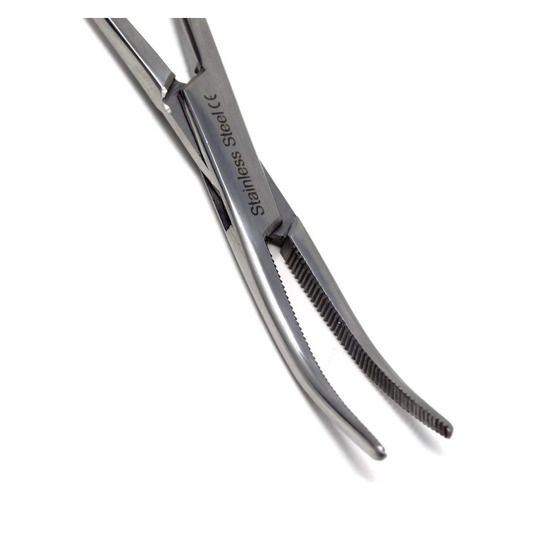 Dog Pet Ear/Nose Hair Puller Grooming Hemostat Locking Forceps Curved
