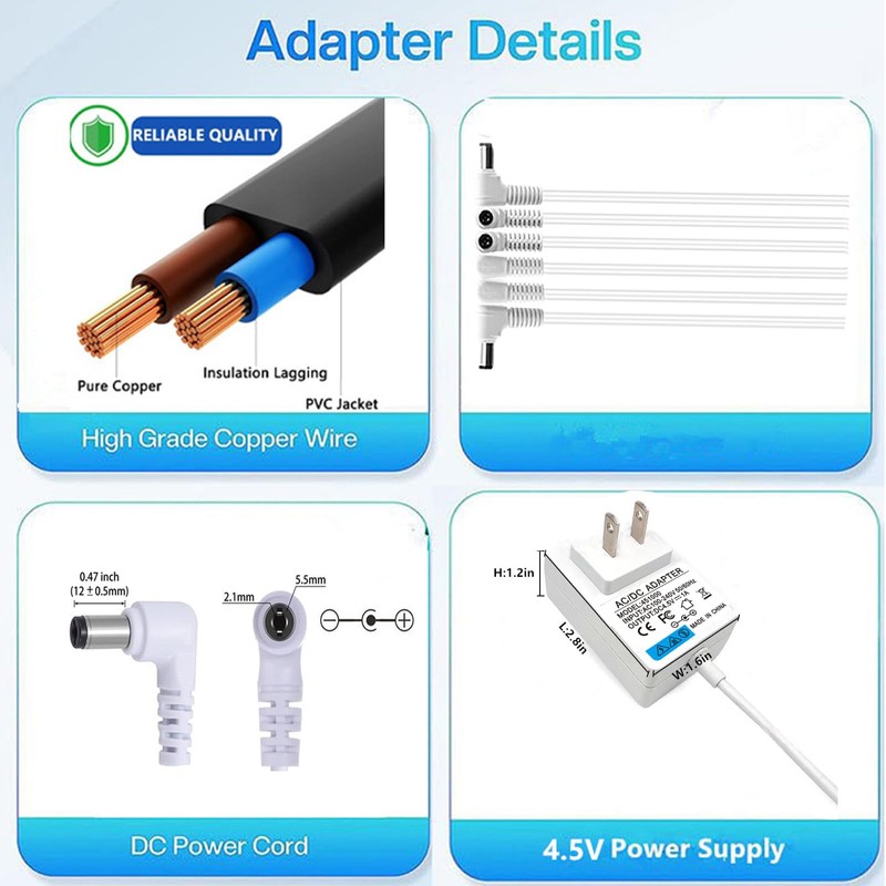 HUZUM 4.5V Power Adapter with 6 Output Jacks Compatible with