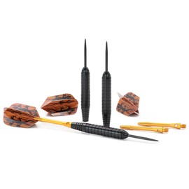 CUESOUL 23 Gramm Steel Dartpfeile - Schwarze Beschichtung Messing Fässer STBS051