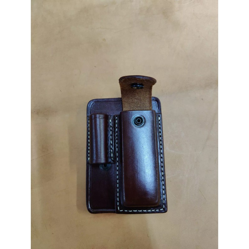 Triple K Maglite Minimag Light & Knife Holder WALNUT OIL