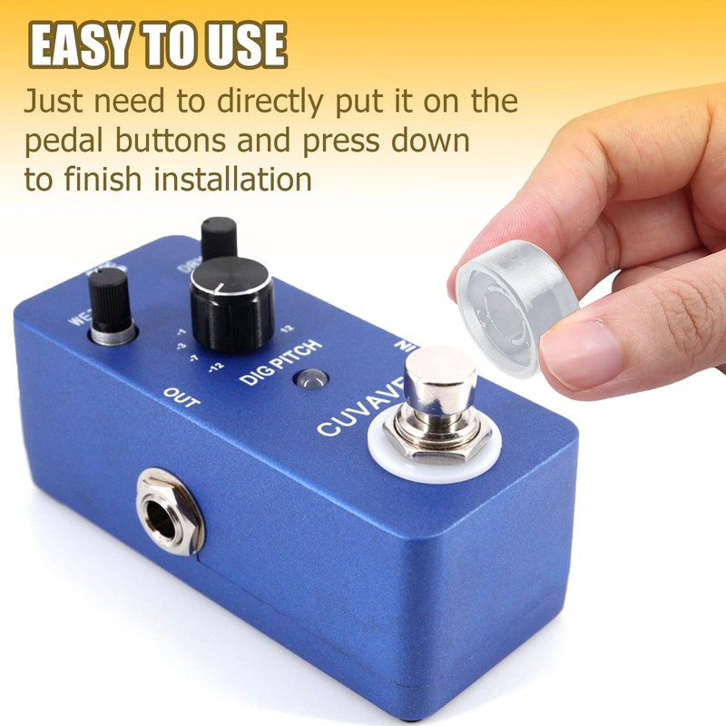 BokWin 20Pcs Clear Guitar footswitch Cap, Footswitch Topper Pedal Switch