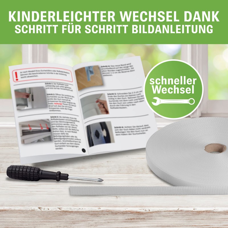 Grüntal® 50 m Roller Shutter Strap 14 mm 23 mm