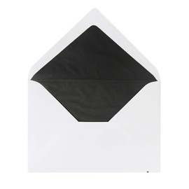 Paper24 Paper24 25 Mourning Envelopes with Black Stripes and Black Lining in B6 Format 125 x 176 mm White