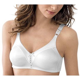 Bali Women's Double Support Wire-Free Bra, White, 34B