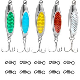 LimCryspp Bait, Fishing Hook, Trout Bait, Bass Bait, 5-Piece Box, Suitable for All Kinds of Waters, Suitable for Many Kinds of Fish, Fish Scoop Bait (Colored)
