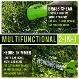 STEELITE Hedge Trimmer Cordless, 21V Handheld Shrub & Bush Trimmer Electric with 2.0Ah Battery, Fast Charger, Mini Grass Trimmer for Effortless Trimming