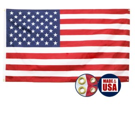 American Flag 3x5 Ft for Indoor, Made in USA 4 Brass Grommets USA Flags - Fade Reistant printing Indoor American Flag - Hanging American Flags for Room/Indoor/Bedroom/Dorm/Wall American Flag