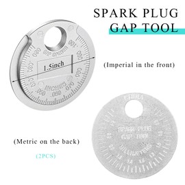 SHMZK 2PCS Spark Plug Measuring Tool, Wire Spark Plug Gauge Gapping Tool Scaled from 0.020 to 0.100 Inch, Universal Zinc Alloy Spark Plug Space Tool Gapper Gauge for Quick Reading