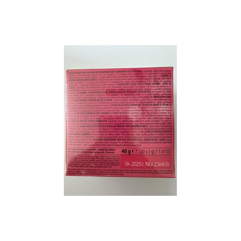 Loyd Fruit Tea Raspberry & Strawberry Flavored, 20 teabags (Pack