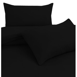 Hadi London Microfibre Duvet Cover Set Single Double King Soft Breathable Brushed Bedding Set Quilt Cover with 2 Matching Pillowcase (Black, King)