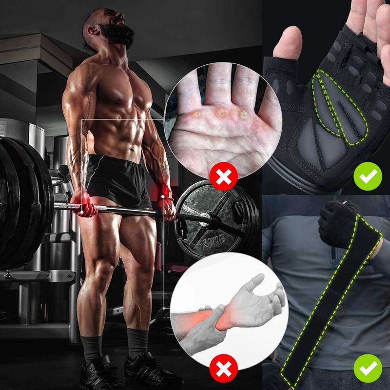 Enyee Workout Gloves Mens and Women Weight Lifting Gloves with