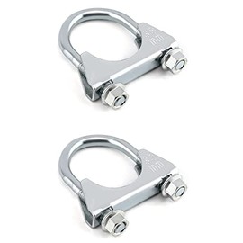 QWORK U-Bolt Muffler Tip Exhaust Hook, 1-1/2" OD 2Pcs Stainless Steel Universal Silencer Exhaust Clip