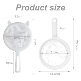 2 Pieces Ultra Thin Mesh Strainer, 120 Mesh 200 Fine Mesh Food Grade Nylon Filter Mesh with Non-Slip Handle for Soy Milk, Wine, Juice