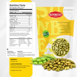 Sunbest Natural Dry Roasted Edamame Snack, Lightly Salted 80 Oz (4 lbs) 1 Pack - Protein-Packed, Delicious & Gluten-Free - Kosher Certified, Non-GMO - Perfect Healthy Snack & Recipe Enhancer