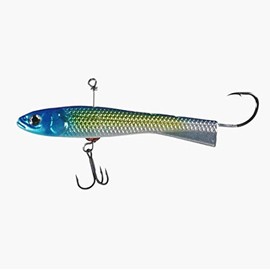 Freedom Tackle Turnback Shad Vertical Jig Open Water or Ice Fishing Lure, Silver Blue, 1 5/8" (3/16 Ounce)