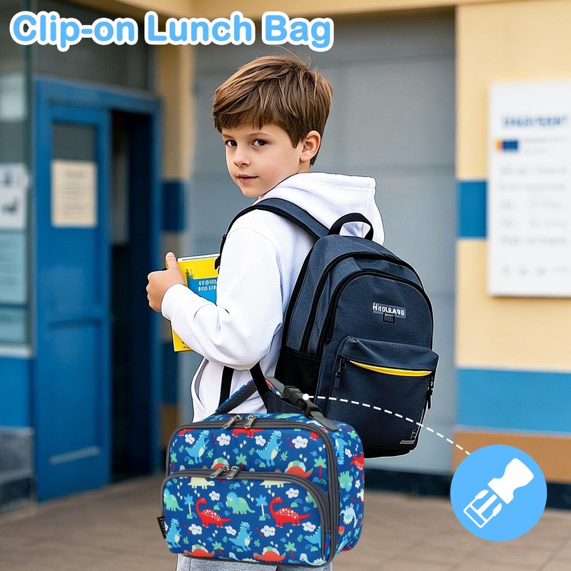 FlowFly Kids Lunch box Insulated Soft Bag Mini Cooer Back