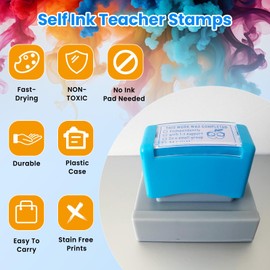 Zeokiar This Work was Completed Self Inking Stamp for Teachers SPED Modifications Rubber Stamp Teacher Stamps Grading Stamps Teacher School Dormitory Supplies (Blue)
