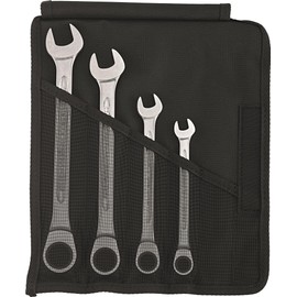 STAHLWILLE 17F/4 | Open-End Ratchet Wrench Set 4 Pieces 10-19 mm | in Robust Roll Bag