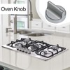 1 Pcs Oven Knob Surface Burner Control Cooktop Knob Silver