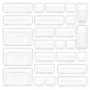 25 Piece Clear Plastic Drawer Organizers Set, 4-Size Modular Stackable
