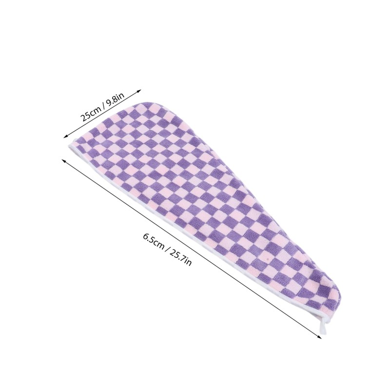 Gatuida 2pcs Retro Pattern Fleece Dry Hair Cap Women's Quick